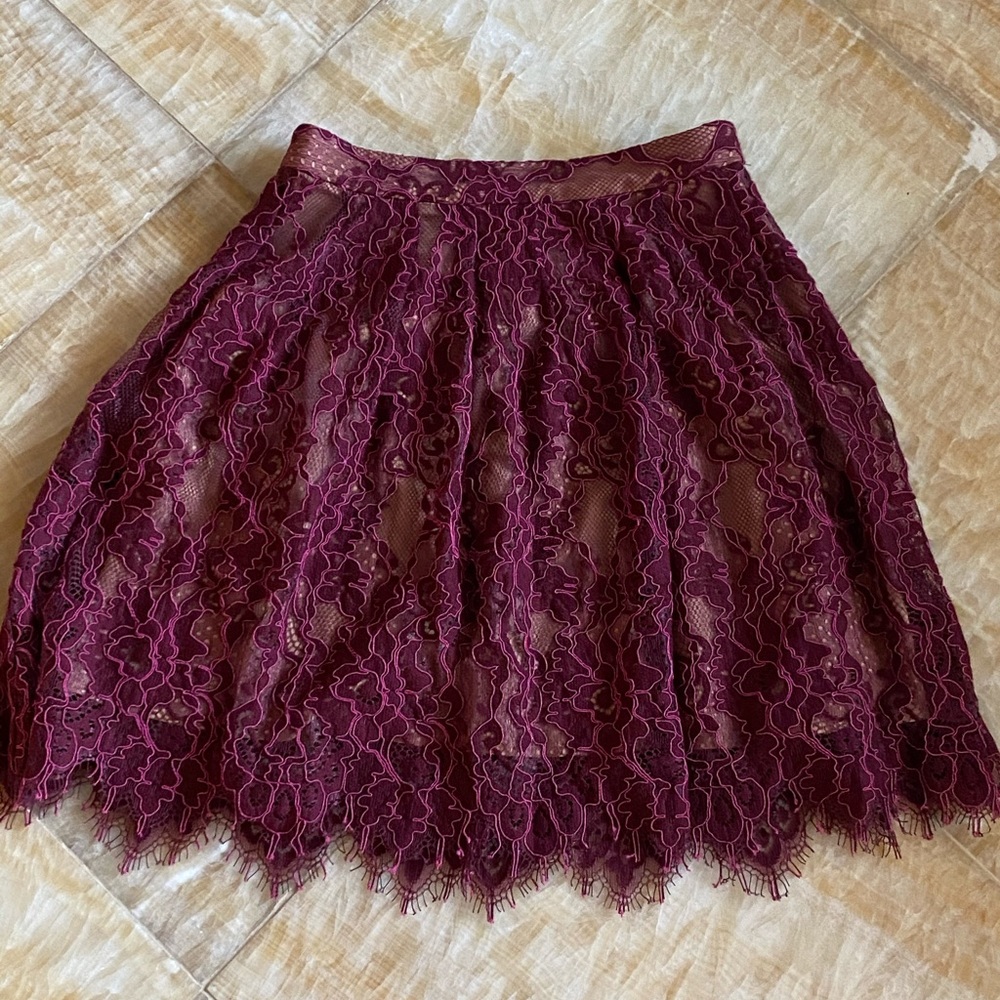 Smashing Michael Kors burgundy and nude dress